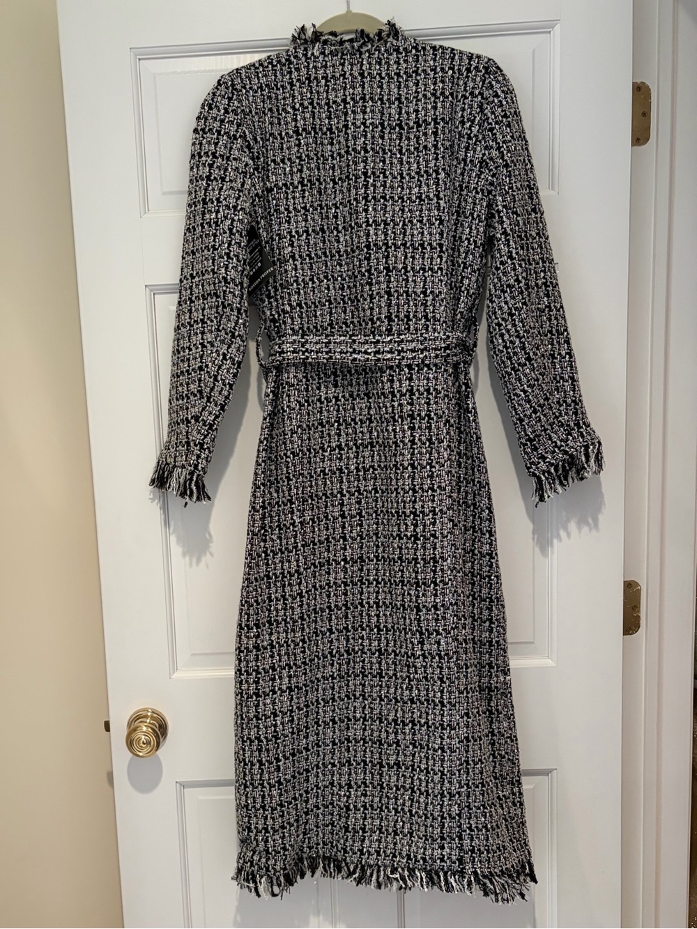 NWT Boston Proper Metallic Tweed Tie Waist Duster - Picture 9 of 16